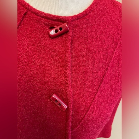 Proportion Petite 100% Wool fire engine red fringe theatre coat women’s size XS - Picture 4 of 9